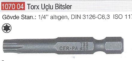 TORX UCLU BITS 1/4 T 25 X 50 mm CERPA